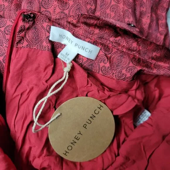 Honey Punch Paisley Satin Wide Leg Jumpsuit Size Medium New With Tag - Picture 13 of 15